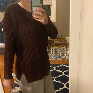 Maroon knit sweater